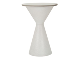 Mesa De Centro Dupla Branca - Mesa Moderna Com Base De Ferro E Tampo De Cerâmica Imitando Mármore, Ø 44,5 X 63 Cm - 940