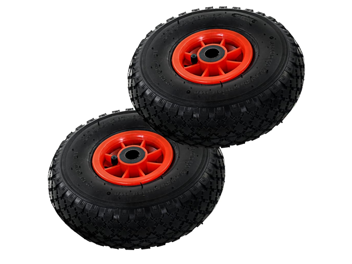 Vidaxl Rodas P/ Carrinho De Carga Manual 2 Pcs Borracha 3.00-4