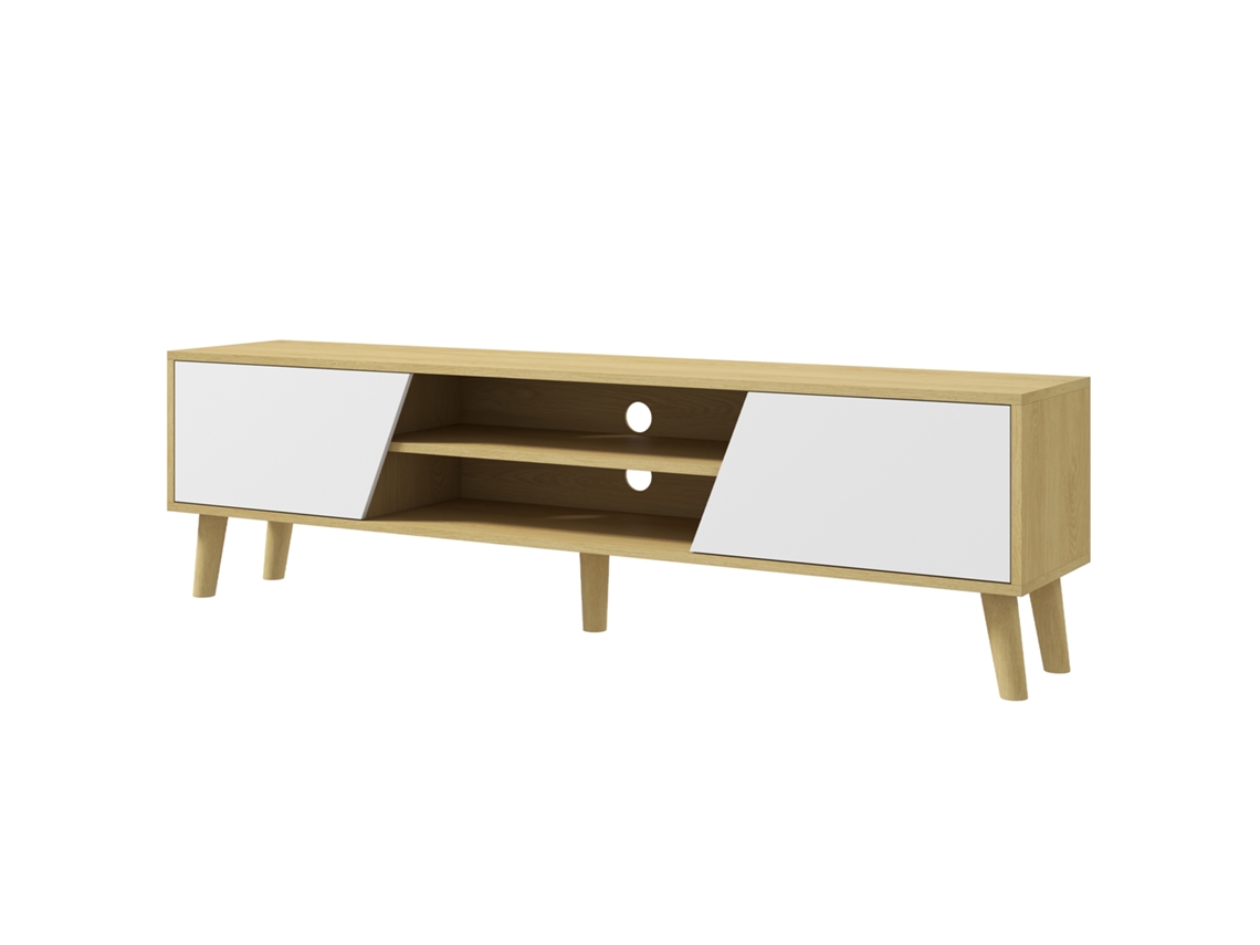 Móvel para TV S/MARCA, 2 portas, 2 prateleiras, para TVs até 65 polegadas, 150x30x42 cm, carvalho