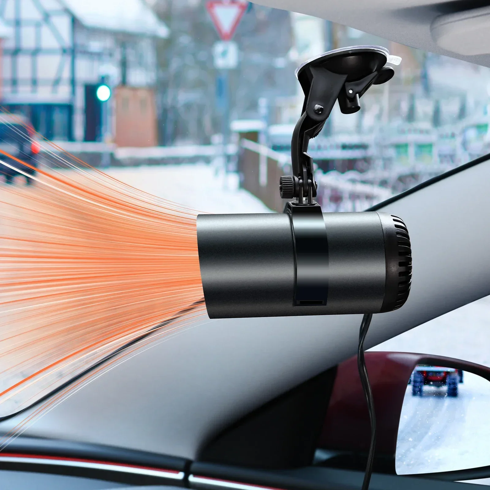 MDUG, aquecedor de carro, ventosa, desembaçador, 360°