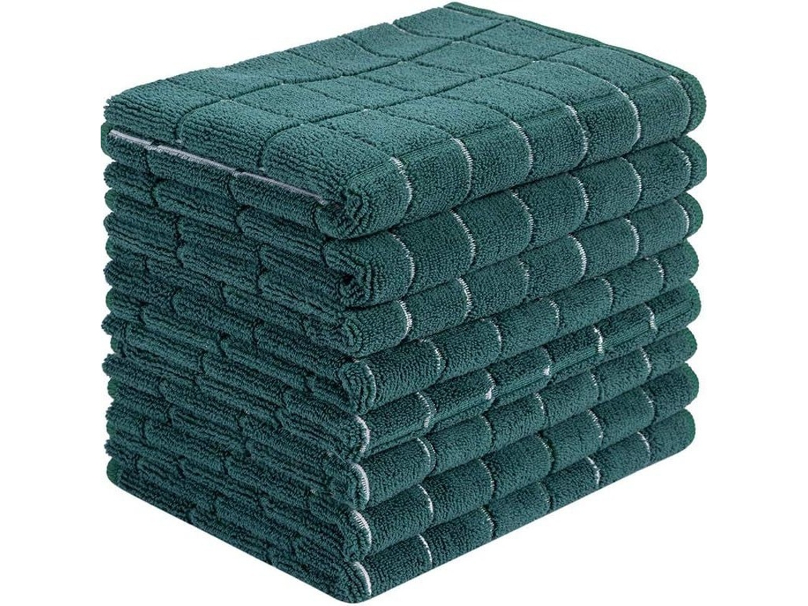 Panos De Prato Para Cozinha, Sem Fiapos, Absorventes, Removem Óleo, Secam Rapidamente 45 X 64 Cm, Pacote Com 4 Unidades, Verde Escuro Siurn