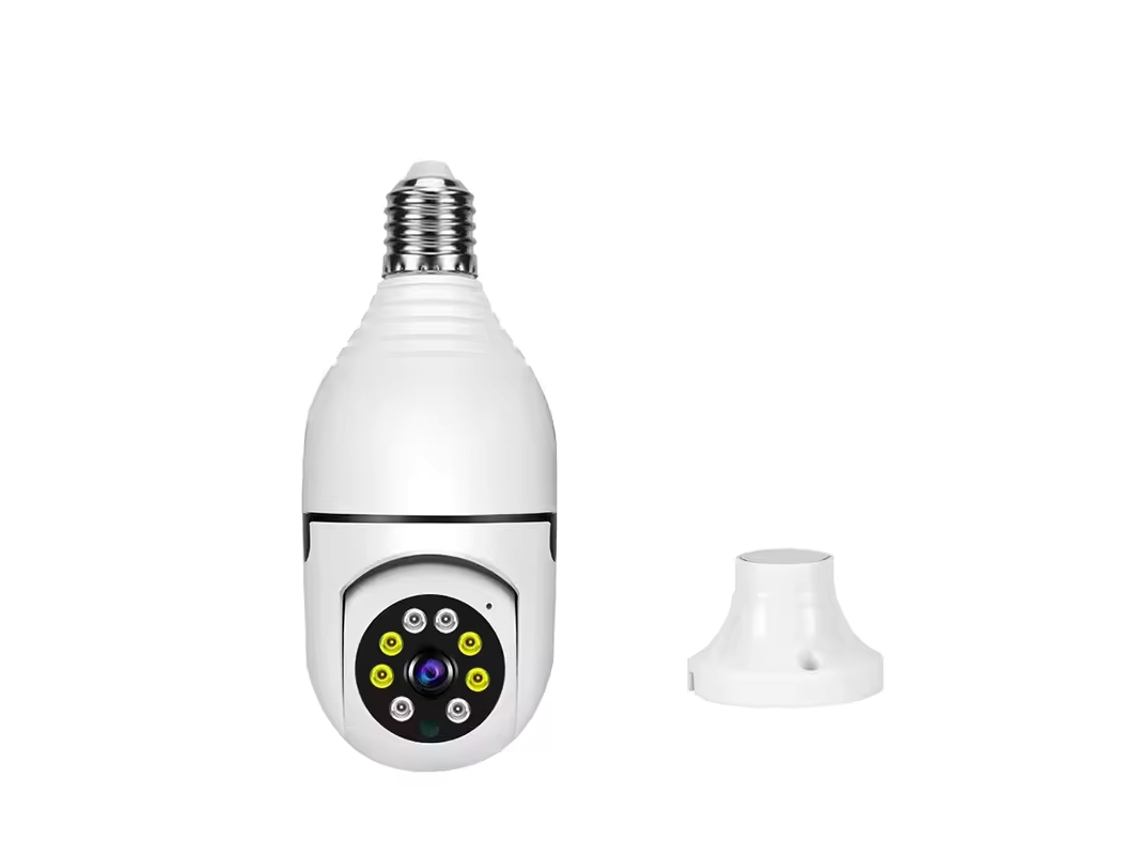Câmera Ip Wi-fi 4g Com Lâmpada E27 De 3mp Para Babá Eletrônica