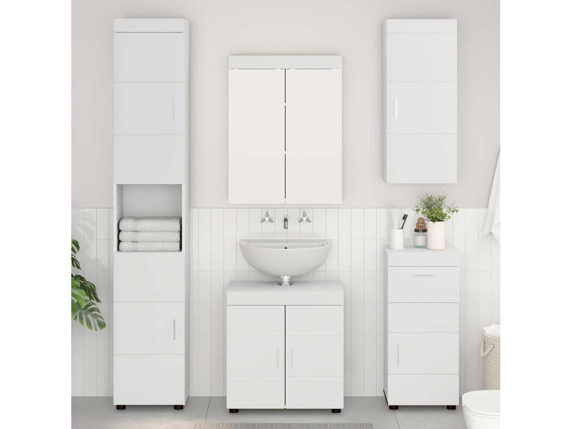 Vidaxl Conjunto De Móveis Para Banheiro Tulum 5 Unid. Branco