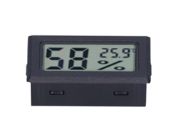 Termômetro digital de temperatura indoor com display, ABS, para casa inteligente, preto