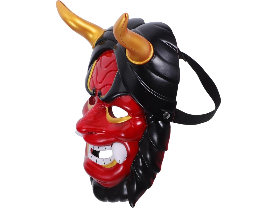 Máscara Hannya Japonesa De Demônio Com Chifres Para Cosplay De Adultos