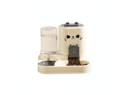 Alimentador e Bebedouro 2 em 1 para Animais de Estimação, Conjunto de Tigelas Automáticas para Cães e Gatos, Bege AQUAFORGE