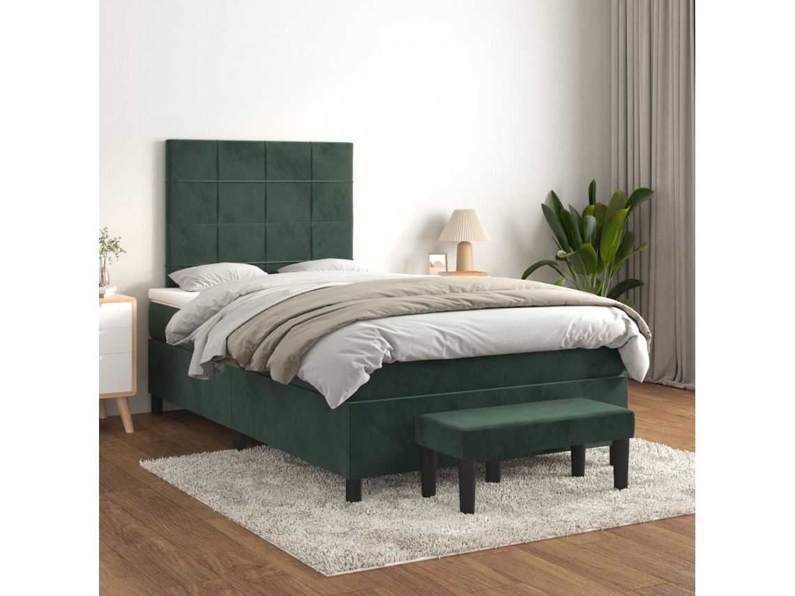 Box Spring Bed, Box Spring Beds Vidaxl Verde Veludo (120 X 200 Cm)