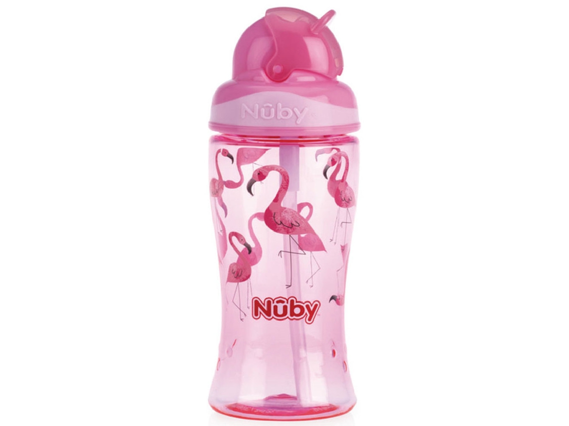 Copo Com Palha 360ml +12m Tritan Flip Rosa Nuby