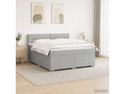 Vidaxl Cama Box Spring Com Colchão Cinzento-claro 160 X 200 Cm Tecido