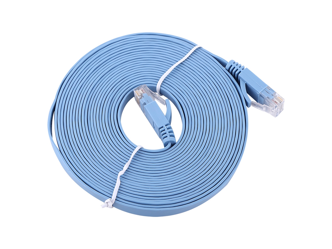 Cabo De Parche Utp Plano De Ethernet Cat6 Rj45 Para Roteador Lan 1000m Azul 5 Metros