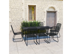 Pcs Conjunto De Jantar Para Exterior Vime Pe E Vidro Dkd Home Decor