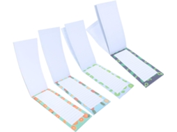 4 Paquetes Blocos-notas Portáteis Com Folhas Destacáveis Em Papel Design Frutado Colorido, Planejamento De