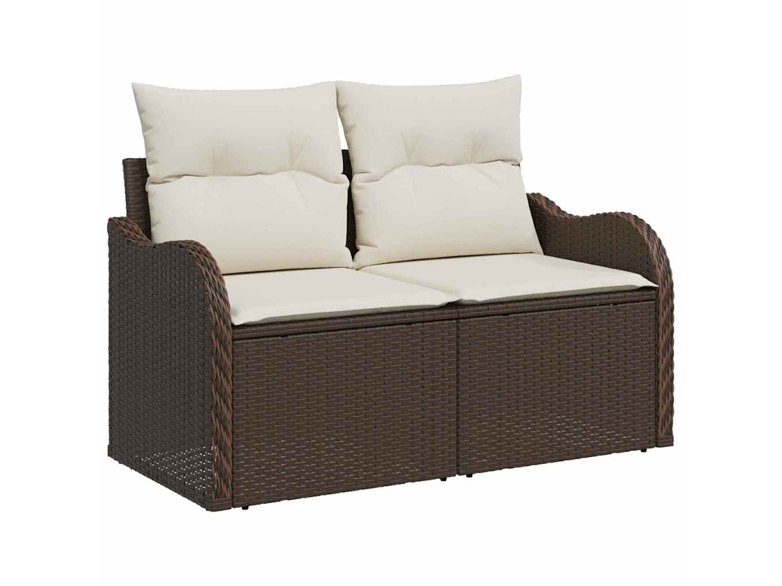 Maison Exclusive - Sofá De Jardim Com Almofada Castanho 121 X 62 X 69cm Vime Pe