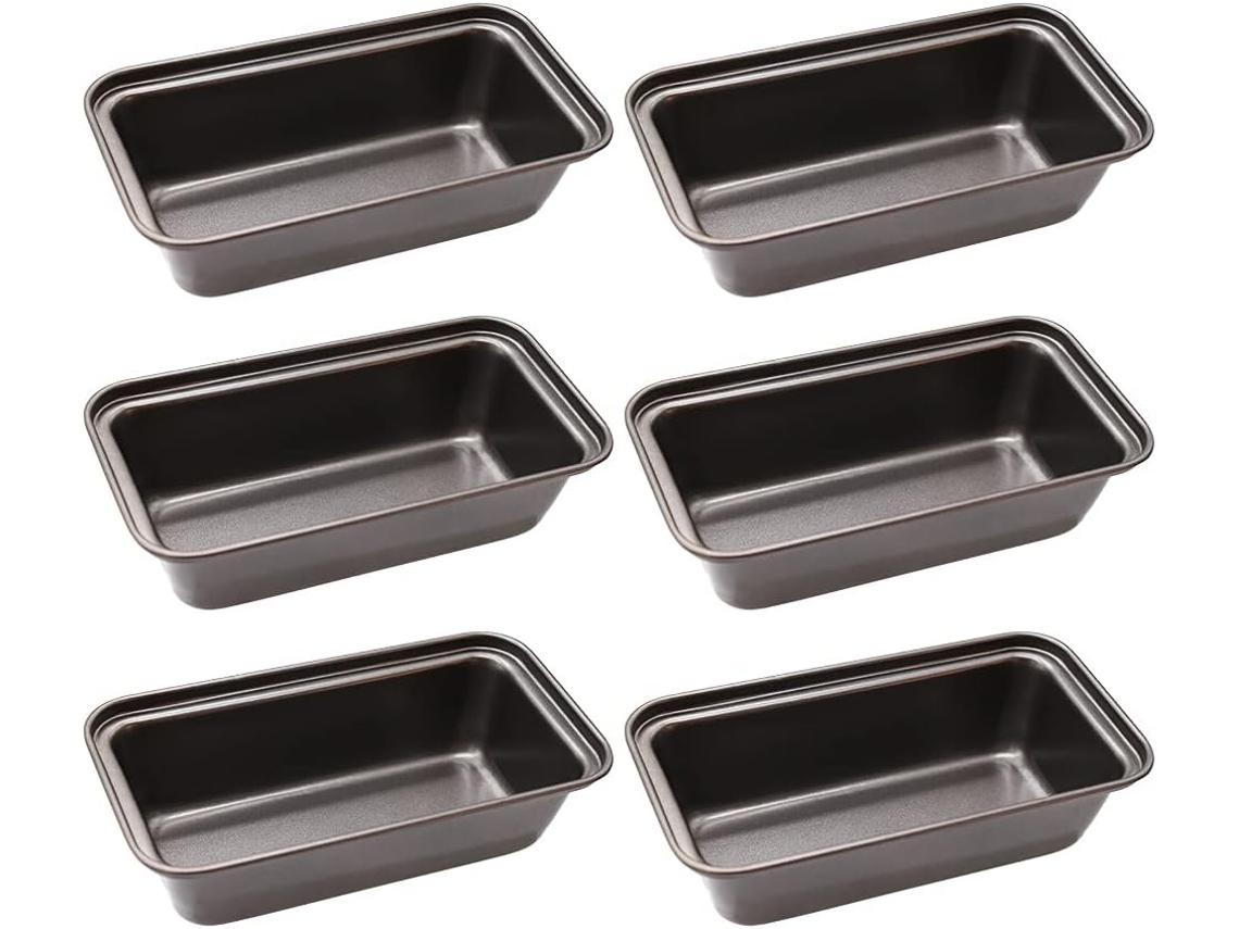 Conjunto De 6 Formas Para Pão E Bolos, Em Aço Carbono, Revestimento Antiaderente, Para Forno, Confeitaria E Preparo Doméstico
