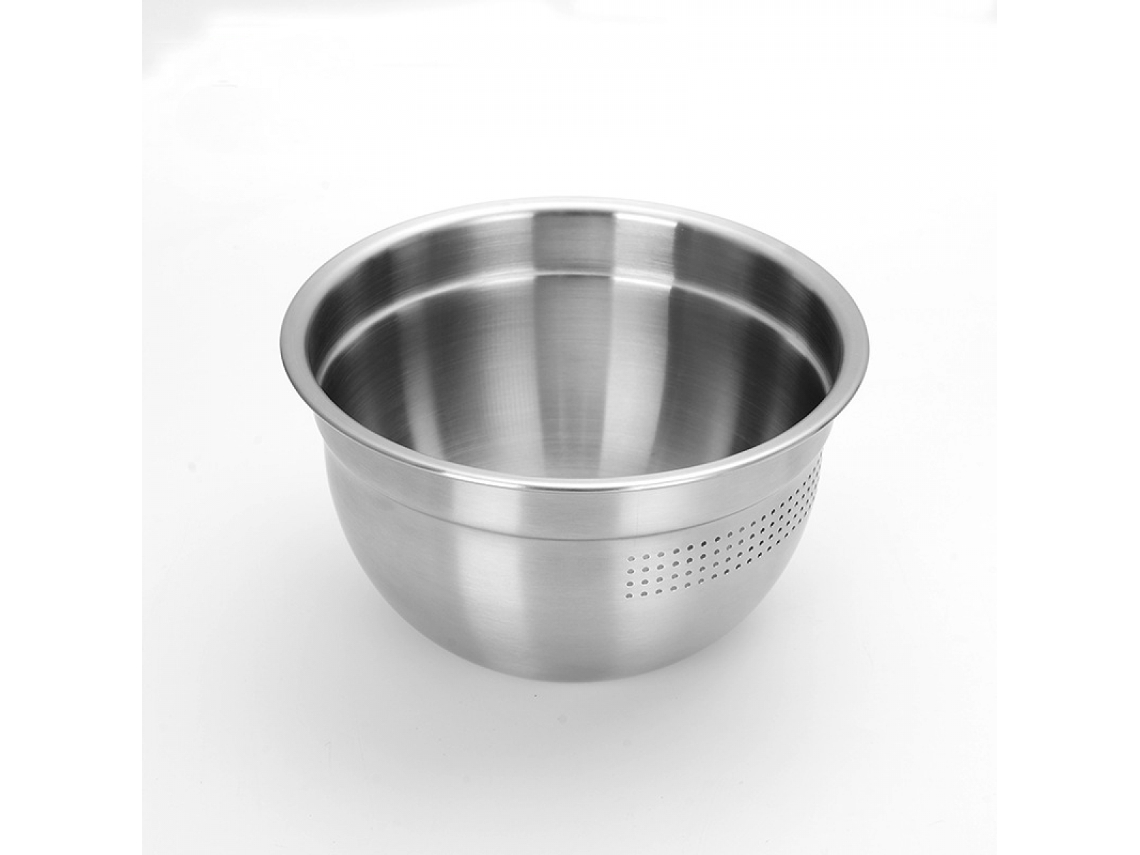 Tigela Escorredora De Arroz Em Aço Inoxidável Com Peneira, Cesto Escorredor De Cozinha Com Drenagem Lateral Para Arroz, Legumes E Frutas