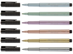 Caneta de Tinta FABER-CASTELL Caneta Artística Pitt Verde Metálica