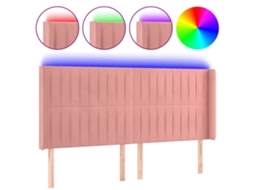 Led Headboard, Led Headboards Vidaxl Cor-de-rosa Veludo (183 X 16 X 118/128 Cm)