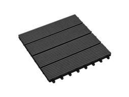 Vidaxl Telha De Deck 11 Unid. Preto 30 X 30 Cm Wpc