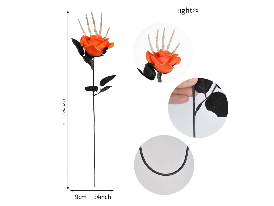 Laxiscreed Rosa De Caveira Para Decoração De Halloween Com Mão Assustadora E Tema Macabro