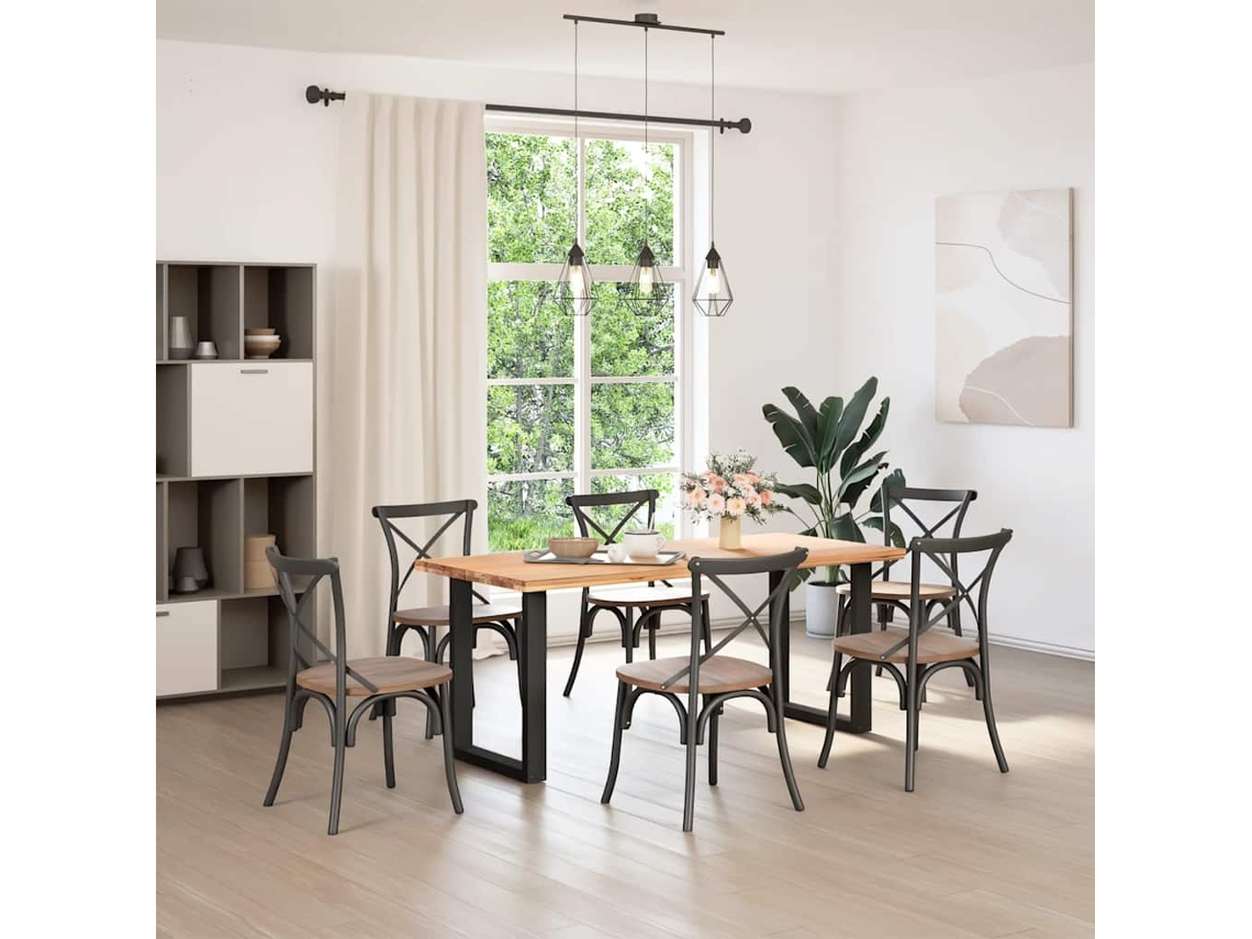 Pés De Mesa De Jantar Em Forma De U, 2 Peças, Preto, 60x(72-73) Cm, Aço