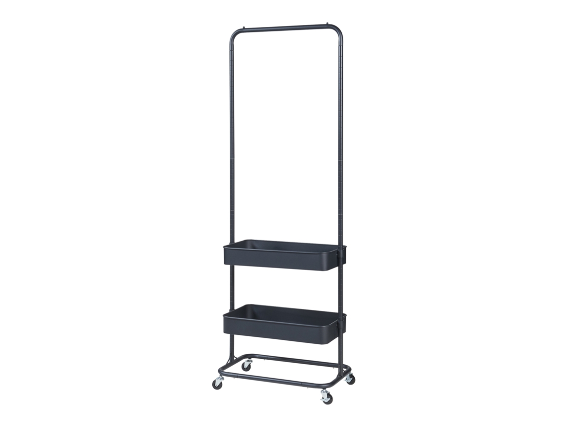 Bengaleiro Kumad com Rodas 2 Caixas Metálicas 175X58X36Cm Preto [EN.CASA]