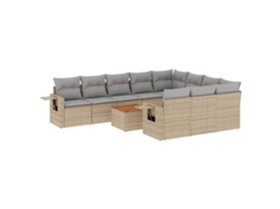 Garden Sofa Set, Garden Sofa Sets Vidaxl Bege Rattan / Vime (n/a)