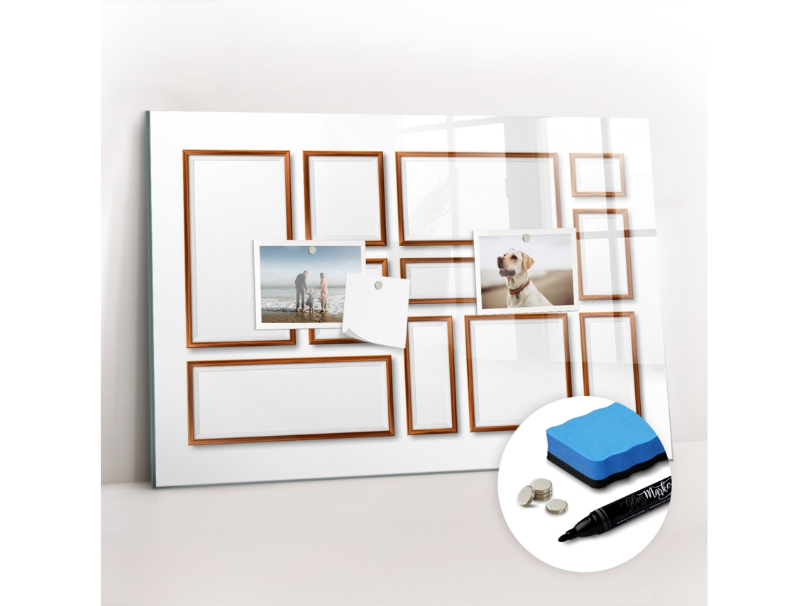 Quadro Magnético Moldura De Madeira Para O Escritório Espelharte (60x40 Cm)