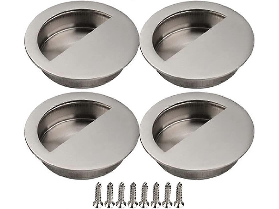 4 Manijas de Porta Deslizante de Aço Inoxidável 304, Prata, para Móveis, Armários, Geladeiras, Cozinhas, Dormitórios S/MARCA