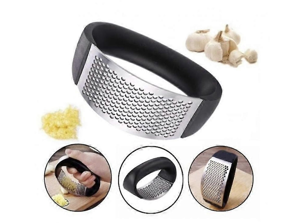 Lurelia Prensa Para Alho 1 Peça Aço Inoxidável 10 Cm Preto Cozinha