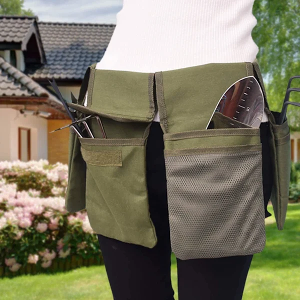 Cinto Porta-ferramentas, Em Lona, 4 Bolsos, Ajustável, Para Jardinagem, Floricultura, Poda E Trabalhos Manuais