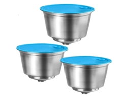 Pack 3 Cápsulas Reutilizáveis Aço Inox Para Nescafé Dolce Gusto Genio S Plus Touch*
