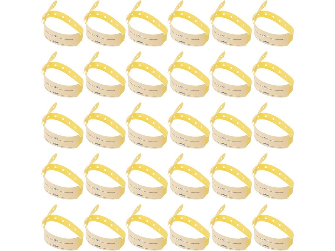 100 pulseiras de plástico para hospitais, pulseiras de identificação de pacientes.