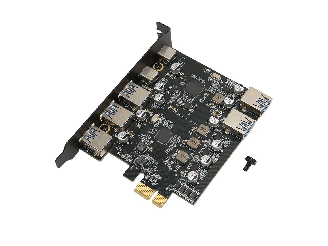 Placa De Expansão Pci E Para Usb 3.0 Com 7 Portas 5gbps Para Windows Os X Linux