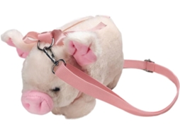 Mochila Escolar De Ombro Com Estampa De Porco De Pelúcia Rosa, Leve E Com Grande Capacidade Para Guardar Pertences.