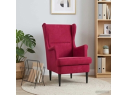 Vidaxl Poltrona Vinho Vermelho Veludo