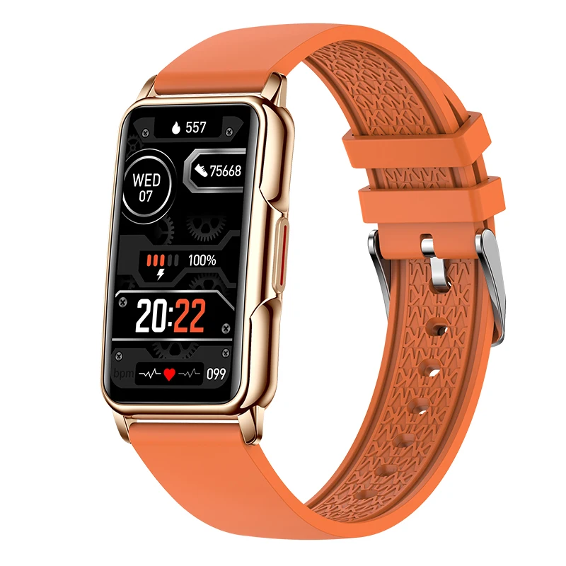 (laranja) Smartwatch Com Tela Sensível Ao Toque De 1,47 Polegadas Para Monitoramento De Saúde.