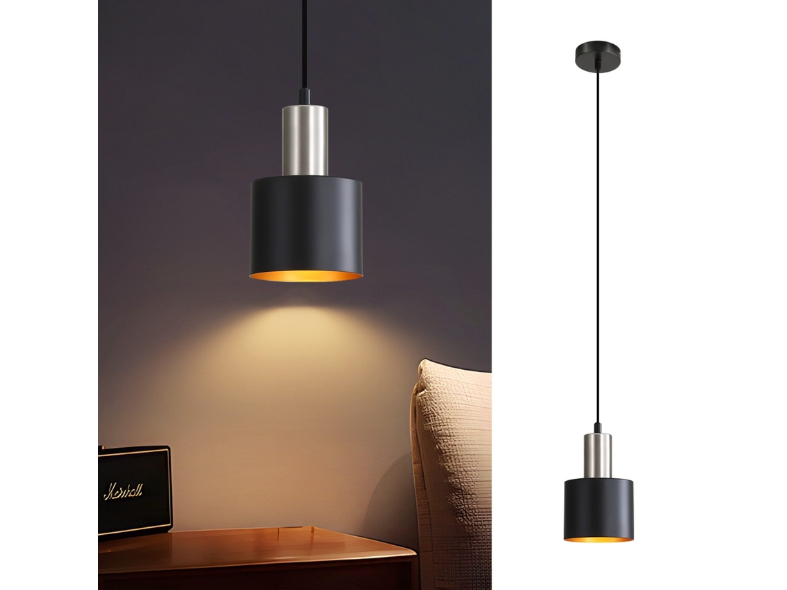 Candeeiro Suspenso Mesa De Jantar Luz Pendente E27 Preto Luz Pendente Retro Altura Ajustável Mesa De Cabeceira Nettlife