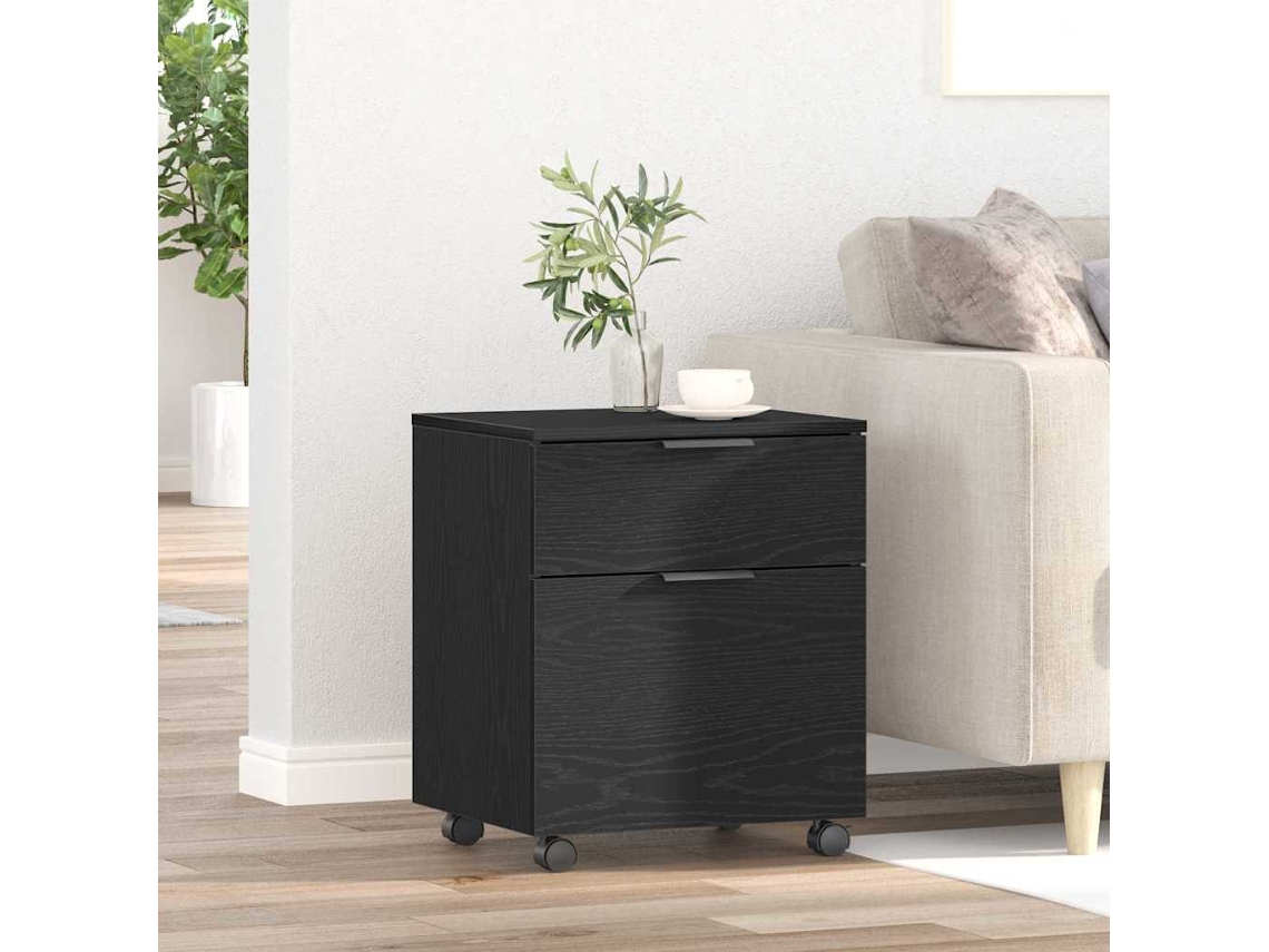 Vidaxl Armário De Arquivo Com Gaveta Carvalho Preto 45 X 38 X 54 Cm