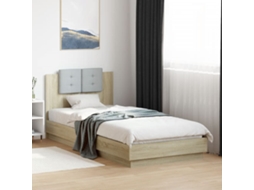 Estrutura Cama C/ Cabeceira/luzes Led 90x200 Cm Carvalho Sonoma