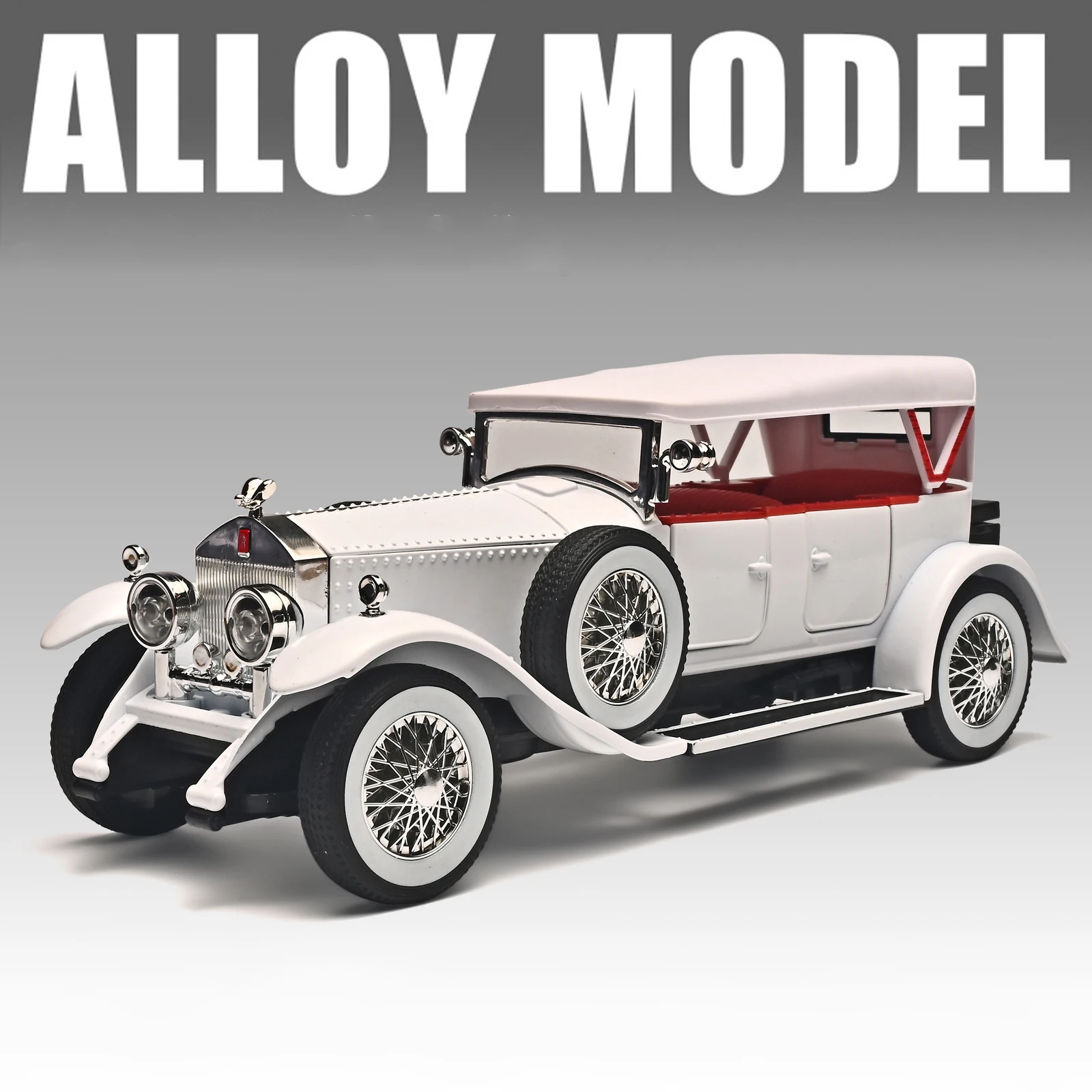 (branco) Miniatura De Carro Em Liga Metálica Na Escala 1:24 Com Efeitos Sonoros E Luminosos.