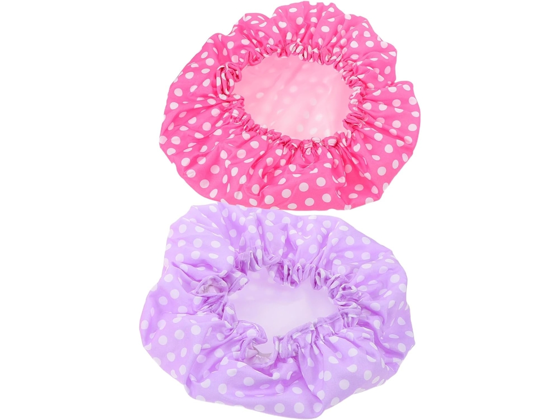 Touca De Banho Iplusmile Duas Peças Com Elástico E Estampa Bolinhas, Reutilizável, Impermeável, Para Mulheres Com