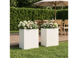 Vidaxl Vaso De Jardim 2 Unid. Branco 40 X 30 X 50 Cm