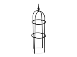 Obelisco De Apoio Relaxdays Para Plantas Trepadeiras, Conjunto De 2, 70 Cm, Metal, Torre De Rosas, Preto