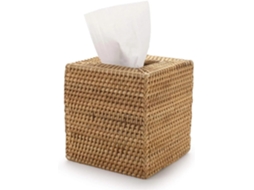 Capa Quadrada para Caixa de Lenços Papel em Rattan, Natural, 14 cm | S/MARCA