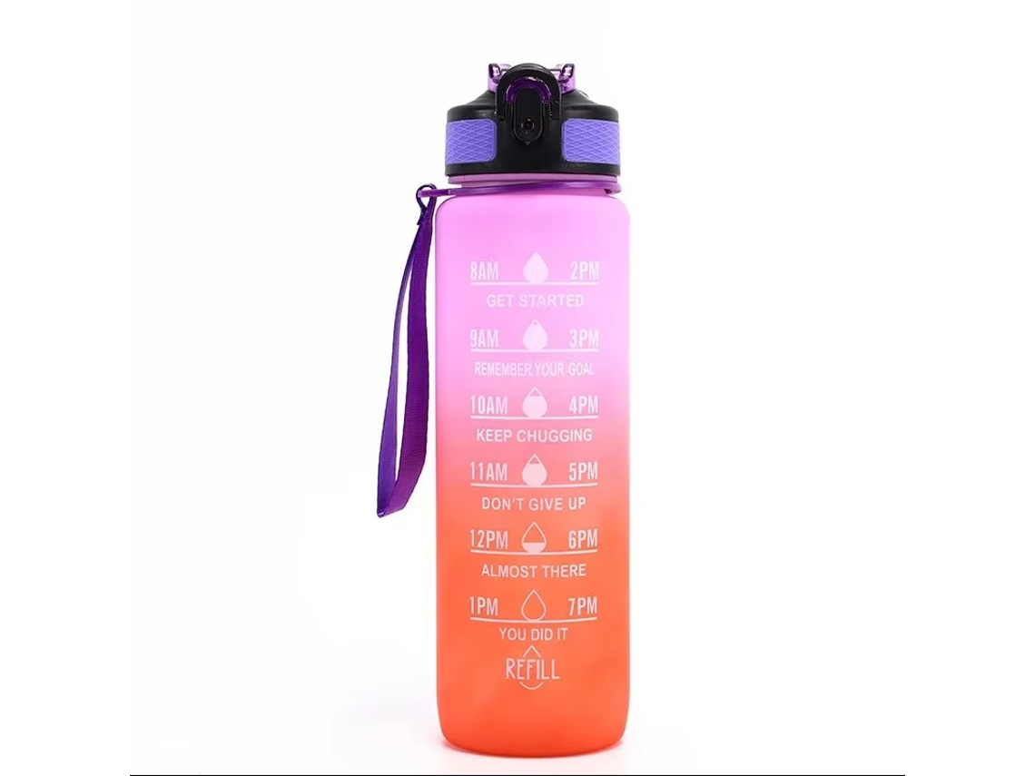 Garrafa de Água Esportiva Reutilizável de 946 Ml com Cronômetro e Ventosa MDUG (modelo A)