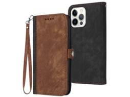 Capa Quedas Pega Para Iphone 15 Pro Max Pele Sintética Castanho