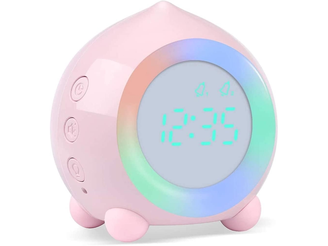 Lurelia Simulador De Nascer Do Sol Com Despertador Digital Para Crianças Com Luz Noturna Led, Rosa