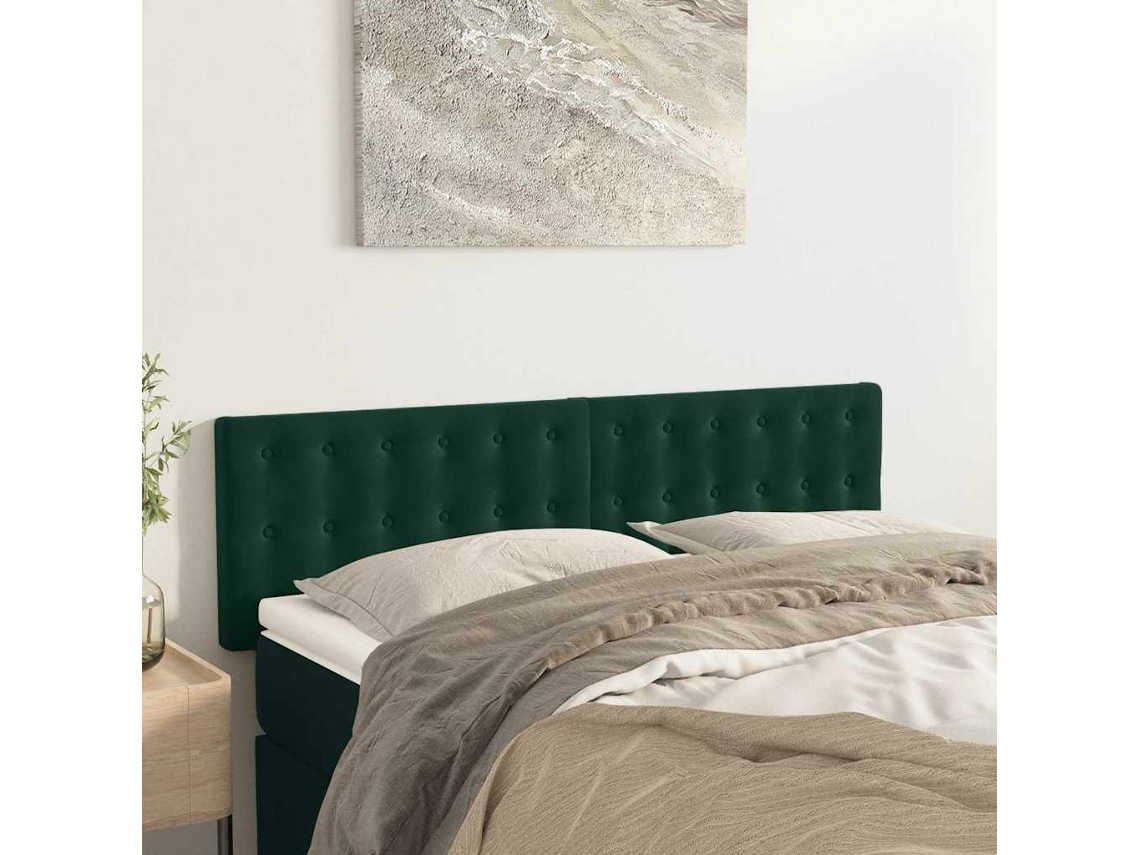 Vidaxl Cabeceiras Verde-escuro 144x5x78/88 Cm Veludo