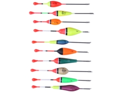 Conjunto 10 Flutuadores Madeira Balsa Oval Pesca