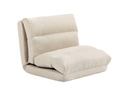 Poltrona no Chão, Sofá Preguiçoso, Reclinável, Tecido 70x72x56cm Bege S/MARCA